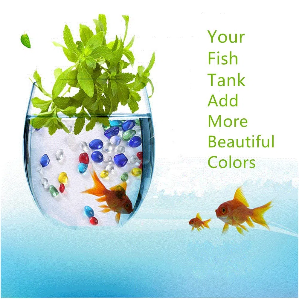 0,5 kg di Pietre di Vetro Decorate per Acquario, Irregolari, Pietre Artificiali smaltate per Acquario, Acquario, Giardino, riempitivo per vasi, Piante grasse (Rosso)