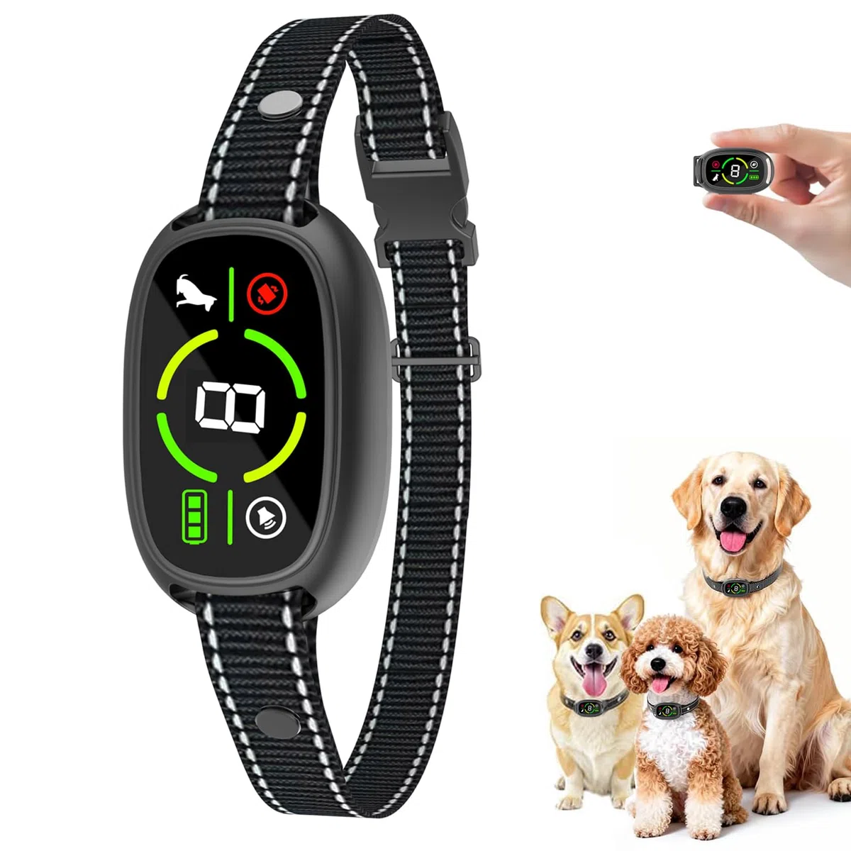 Antiabbaio per Cani, Regolabile Frequenza Anti Aboiement pour Chien per Cani Grandi Media Piccola, Cani Ultrasuoni Dispositivi Antiabbaio, Ultrasuoni Antiabbaio Luce LED