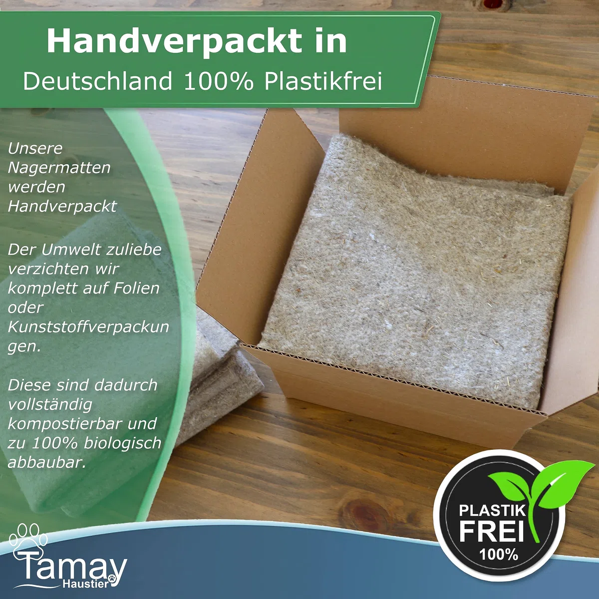 Tamay, tappetini per roditori in 100% canapa, 100 x 50 cm, tappeto premium per roditori come gabbia senza polvere, per conigli, porcellini d'india, piccoli animali – Tappetino di canapa naturale per