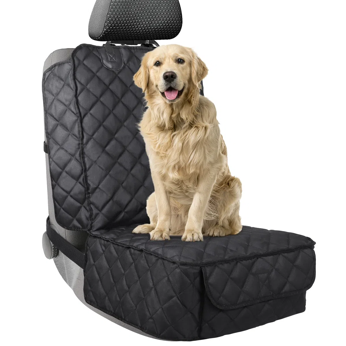 Coprisedile Auto per Cani e per Animali Domestici - Impermeabile e Reversibile, Extra Lembi Laterali, AntiGraffio Resistente e Lavabile Posteriore Coprisedili per Animali Auto SUV (Front Seat cover)