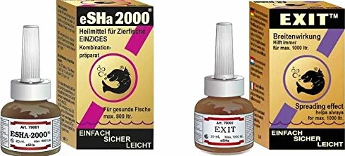 ESHA 2000 20 ml Exit 20 ml Confezione risparmio. pesci d'acquario farmaco.