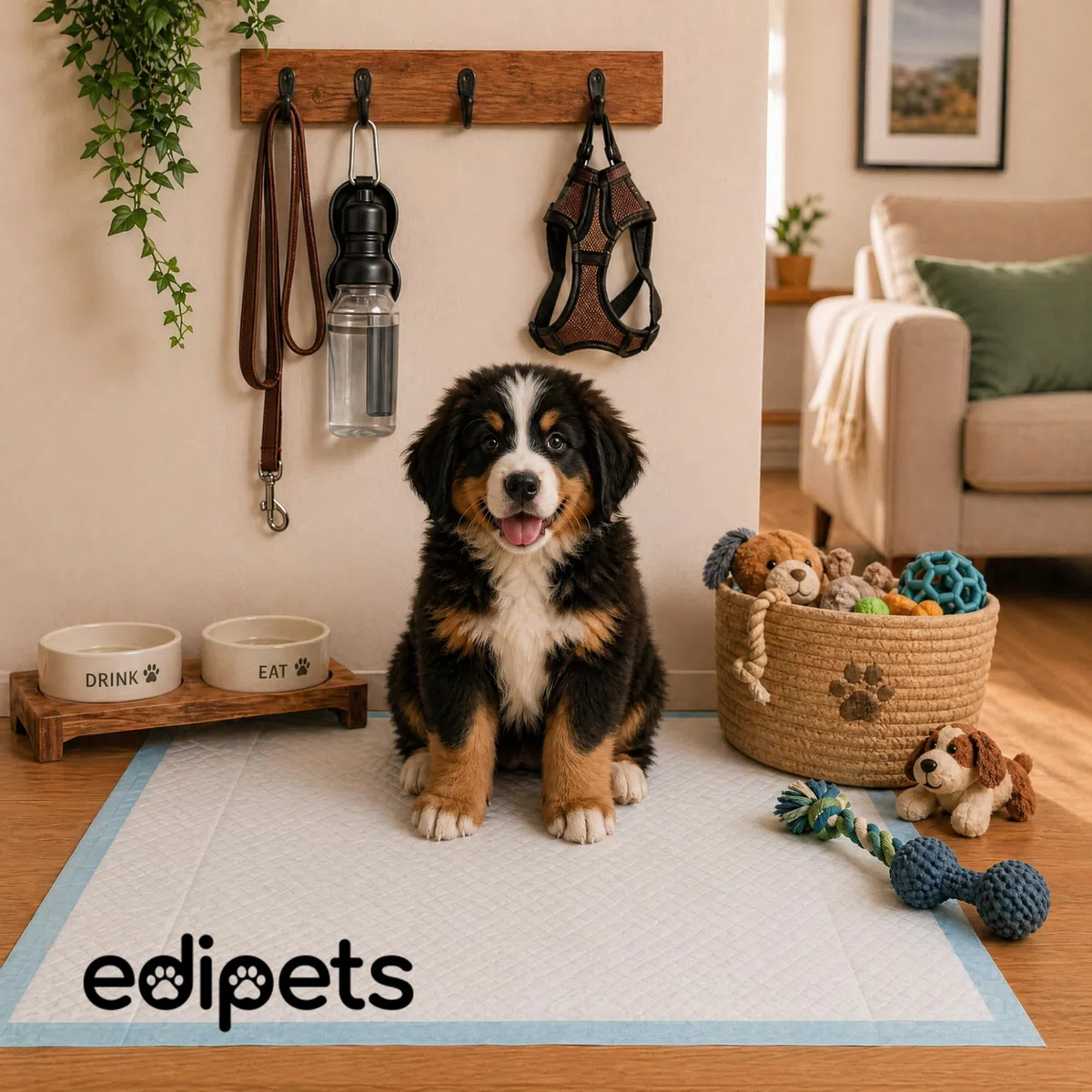 Edipets, Tappetini Igienici per Cani 60x90, Assorbenti, Tappetini Monouso per l'Addestramento dei Cuccioli (40 unità)