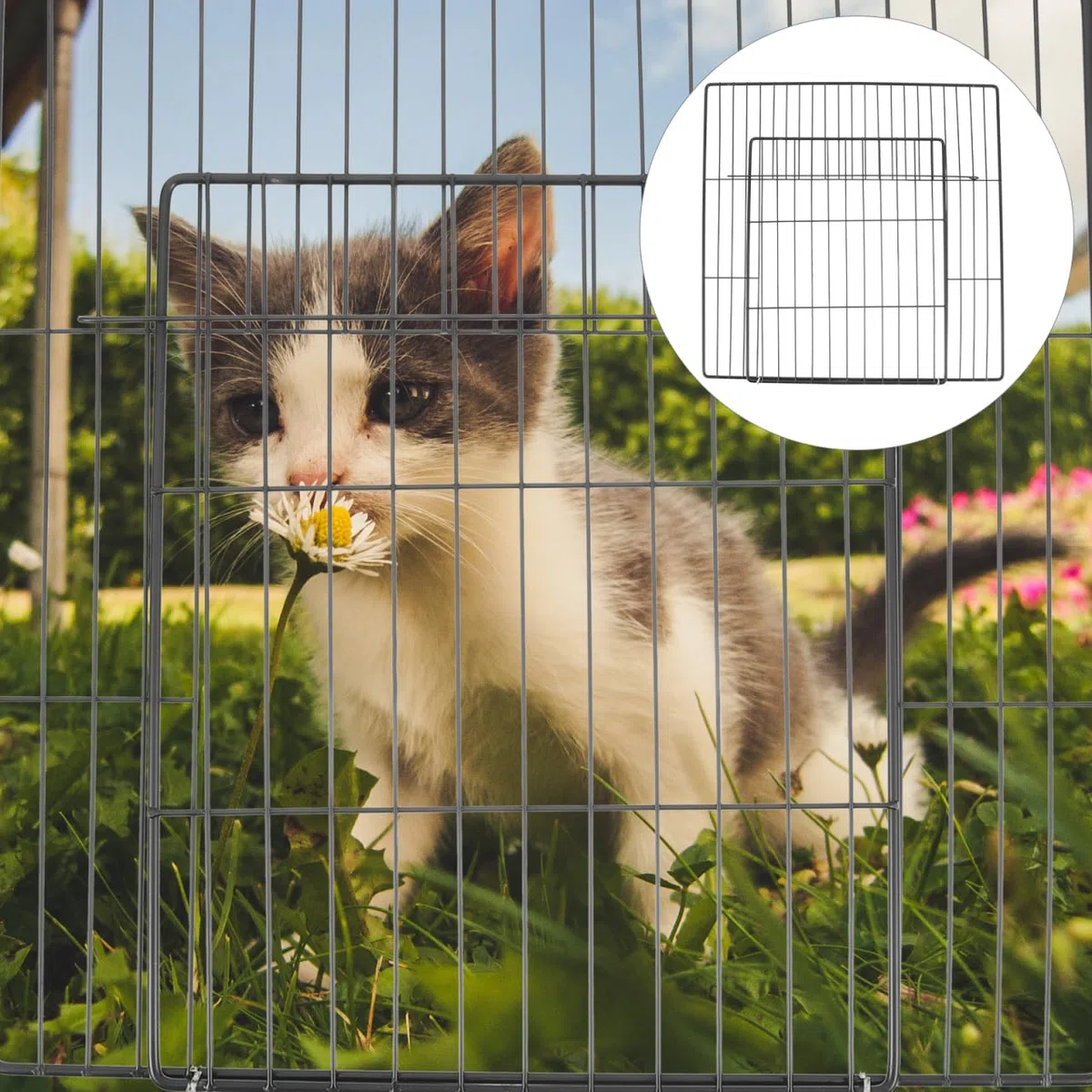 BESPORTBLE Pannello Porta Gabbia Per Animali Accessorio Per Recinto Di Cani E Gatti Facile Da Installare E Trasportare Design Con Rete Per Piccoli Animali Porta Per Gabbia Per Cani E Gatti