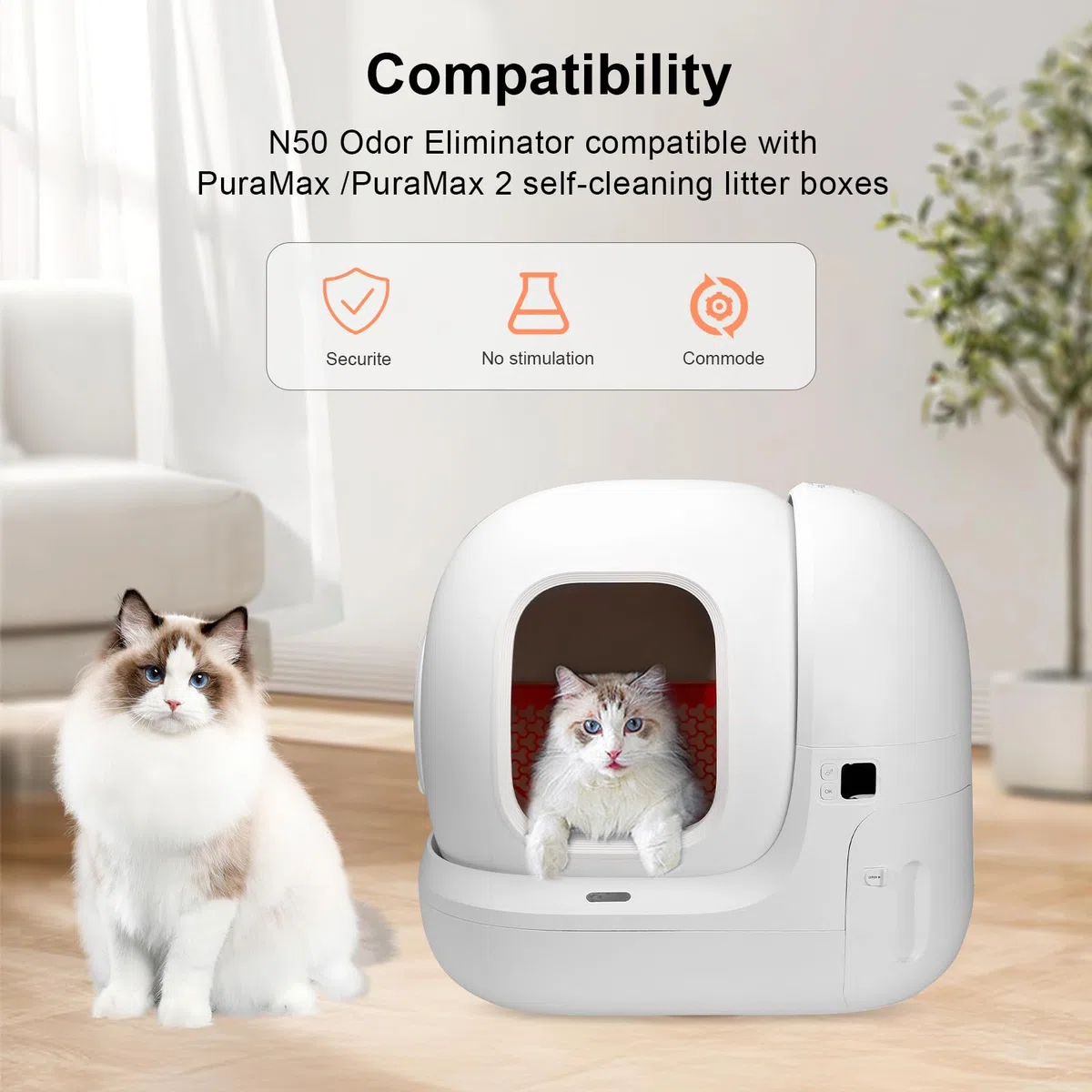 Deodorante N50 per Pura Max/Pura Max 2 Toilette per Gatti, Eliminatore di Adori per Lettiere di Gatti, Non Irritante, Distruggiodori per Gatti e Urina (6 Pezzi)