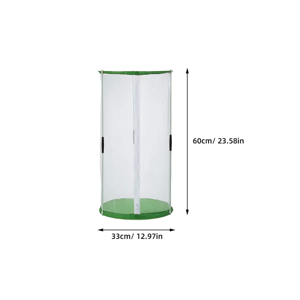 Gabbia di Allevamento per Farfalle Cilindrica Φ30×60 Cm in Rete Trasparente Cerniera Apribile, Habitat Portatile per Osservazione e Incubatrice per Insetti, Adatta per Spazi