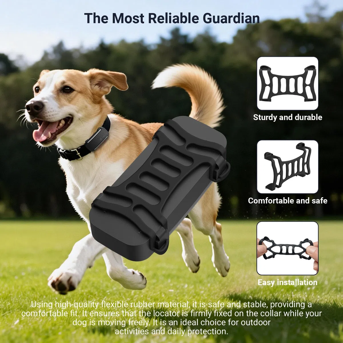 Dog 6 GPS Tracker clip in gomma compatibile con Tracti GPS Pet Location Tracker Activity Tracker sostituzione gomma fissaggio clip nere – Confezione da 4