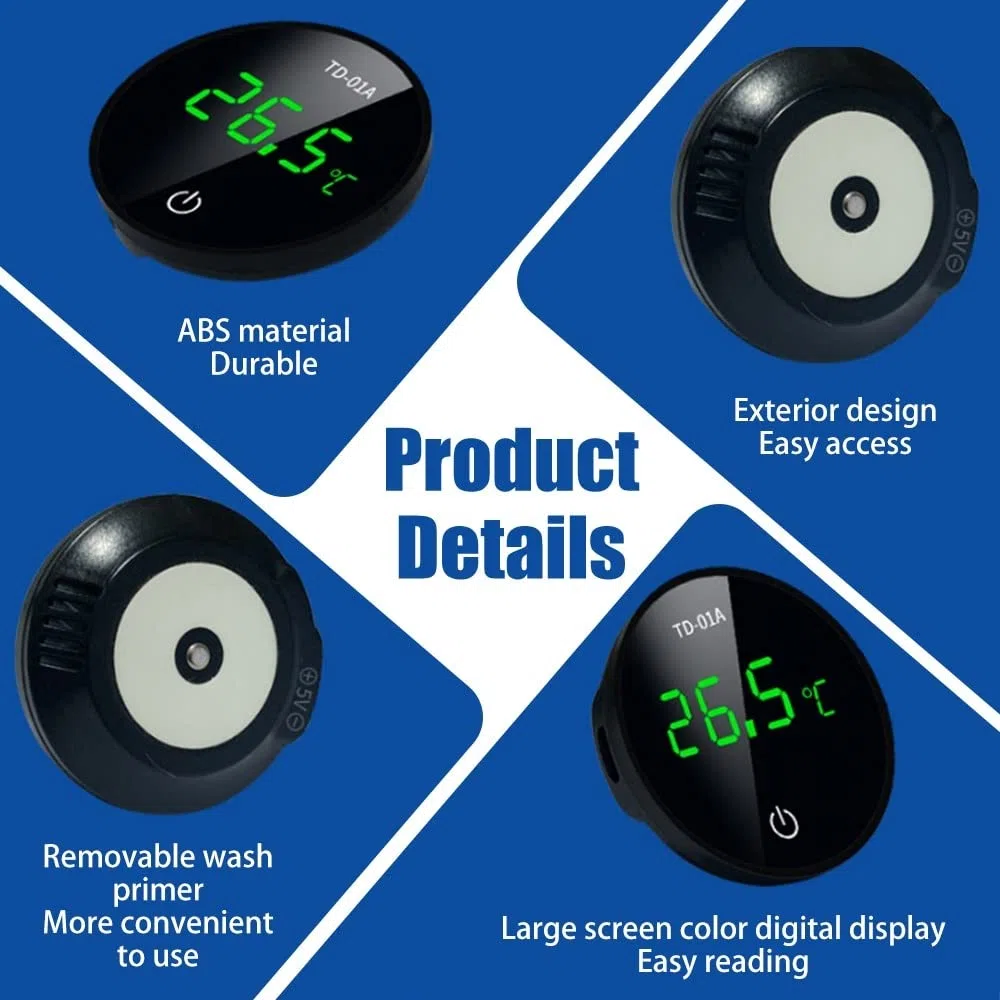 Termometro Digitale per Acquario, Misuratore di Temperatura Wireless USB a LED Elettronico per la Misurazione Temperatura ad Alta Precisione per Acqua Dolce Salata