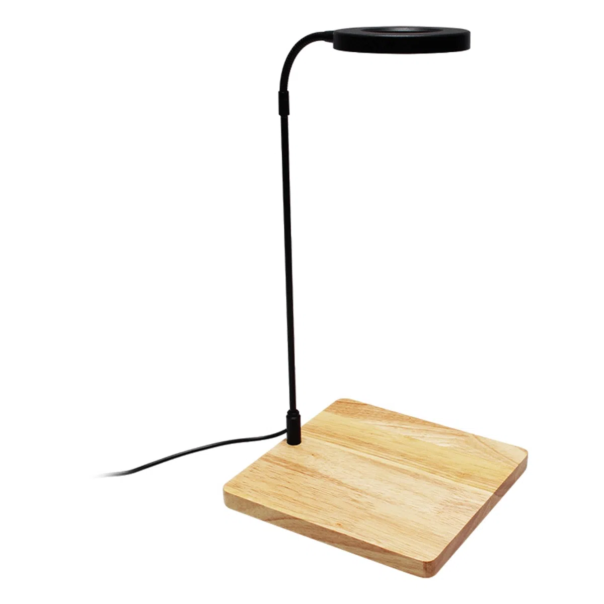 Luce rotante a LED per acquari con supporto in legno per acquari e terrari per piante in vaso Fornitura di illuminazione paesaggistica Lampada per acquari
