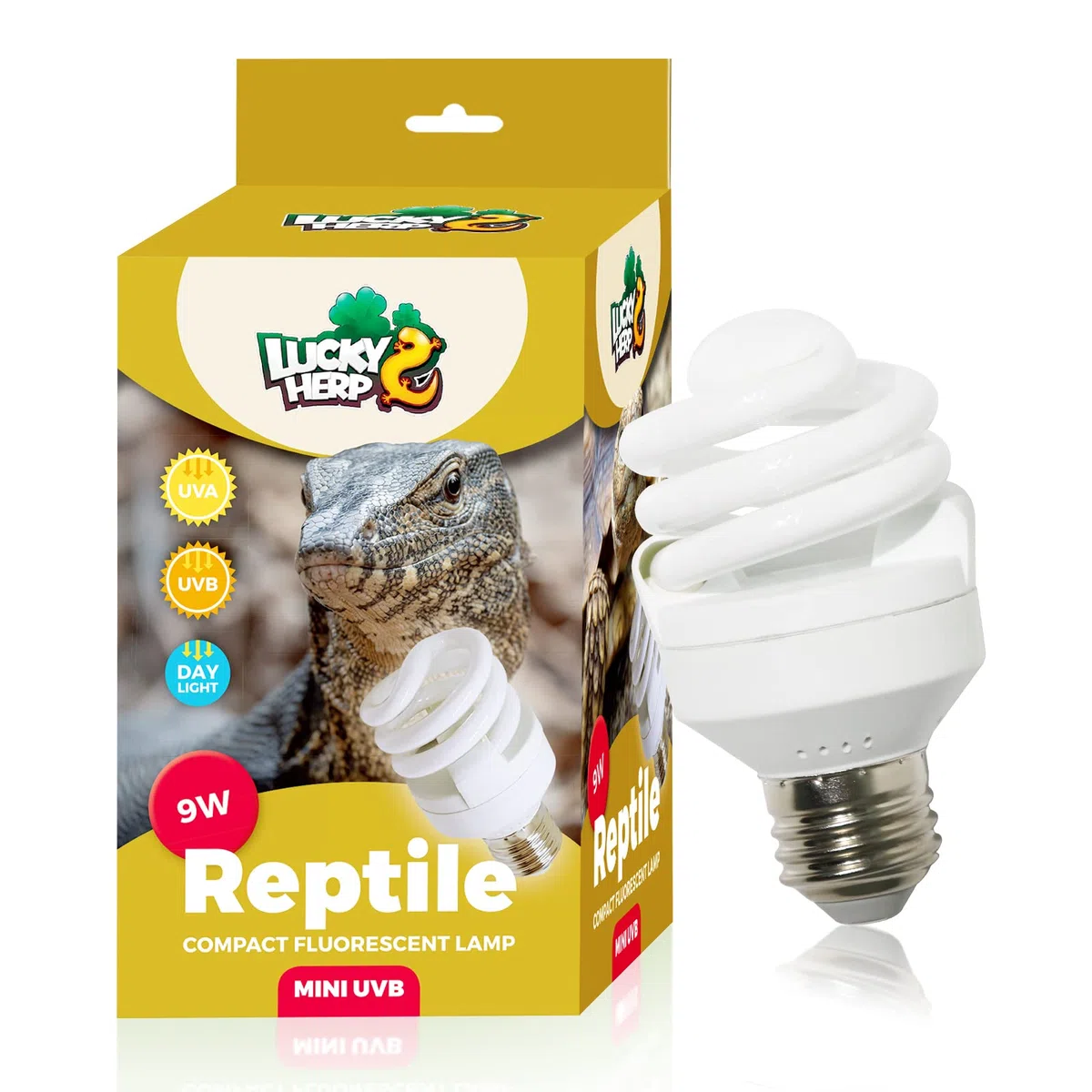 LUCKY HERP Lampadina UVA UVB per Rettili, Lampada UVB Tartaruga Terrestre 9W 10.0, MINI Terrarium Lampe per Rettili Draghi Barbuti