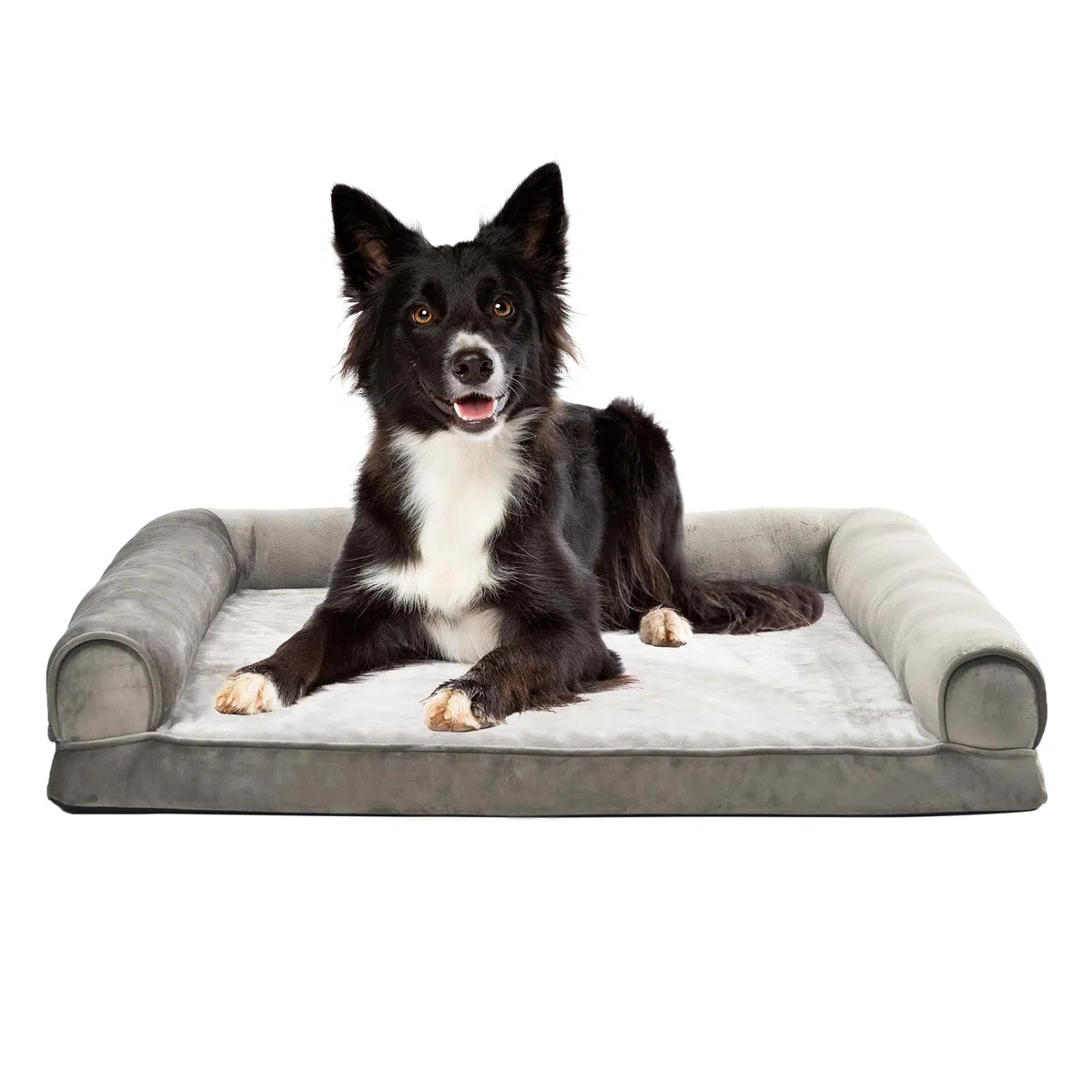 Amazon Basics Cuccia per cani e altri animali domestici, in stile divano, per salotto, in schiuma, sfoderabile, Taupe, 91 x 69 x 17 cm (L x W x H)