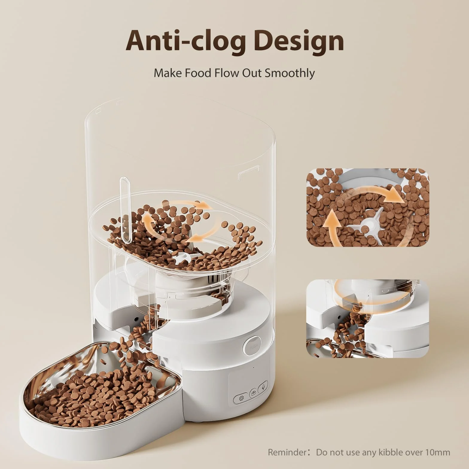 Distributore Automatico Cibo Gatti- Dispenser Cibo Gatti 4L, Controllo Remoto WIFI 2.4G, Registrazione Vocale di 10 Secondi, Ciotola in Acciaio Inossidabile