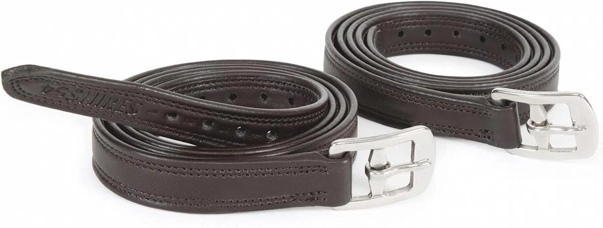 Shires Staffetta in Pelle Non Elasticizzata Facile da Pulire, 122 cm, Colore Nero