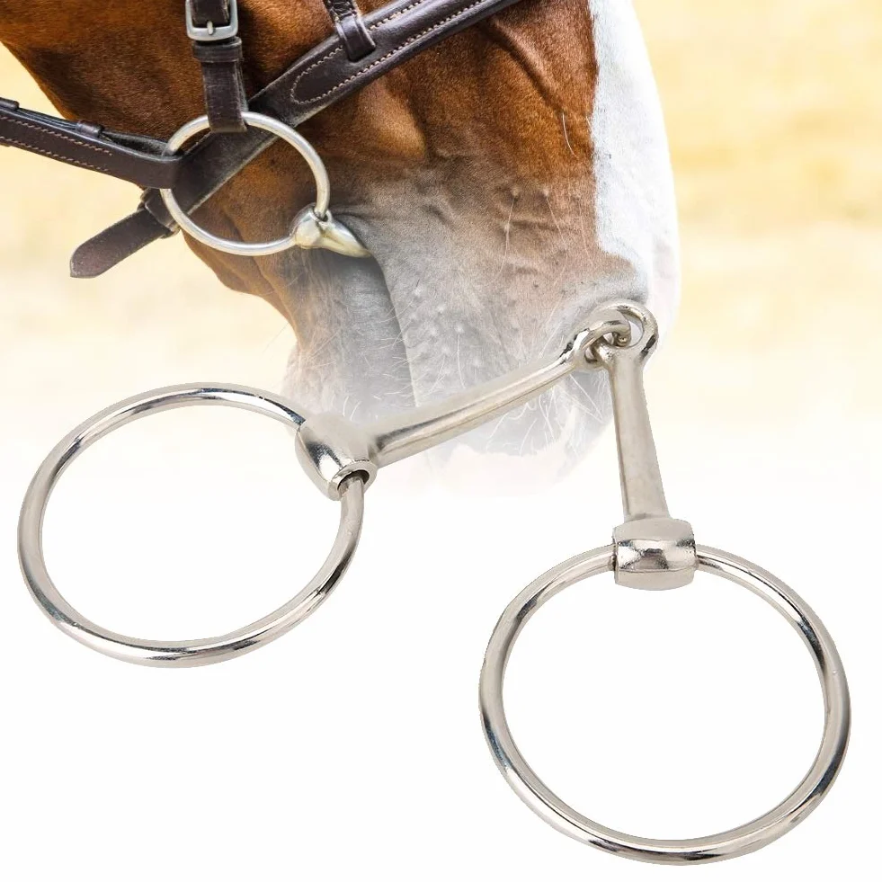 Filetto, Filetto in Ferro O Ring Filetto a Bocca Snodata Cava Filetto per Cavallo Filetto per Cavalli Filetto Medio per Equitazione per Forniture Equestri