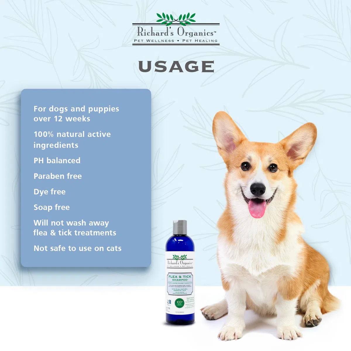 Synergy Labs Richard da Organics Flea & Tick Shampoo, 12 FL. oz.