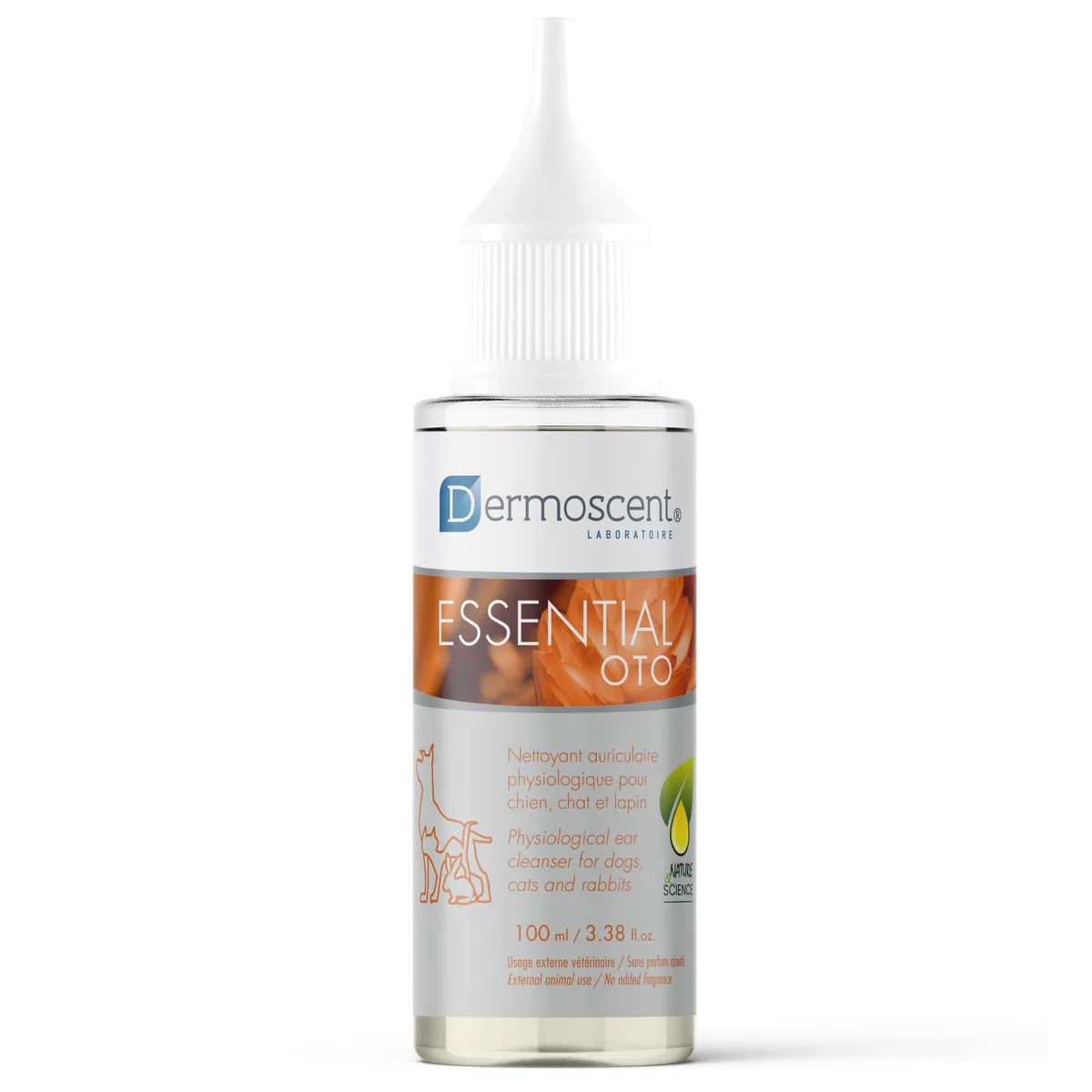 Dermoscent Essential OTO - Detergente auricolare per cani, gatti e conigli | Formula naturale senza alcool | Elimina cerumen e odori, idrata e lenitiva, 100 ml