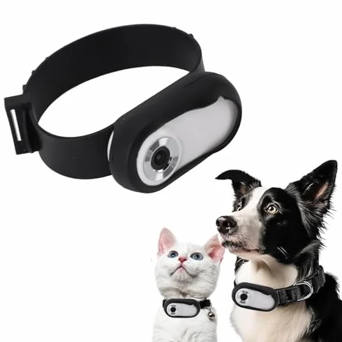 Telecamera per Collare per Animali HD 1080P, Display LCD da 0,96 Pollici, Video di 5 Minuti, per Cani Gatti, Materiale ABS