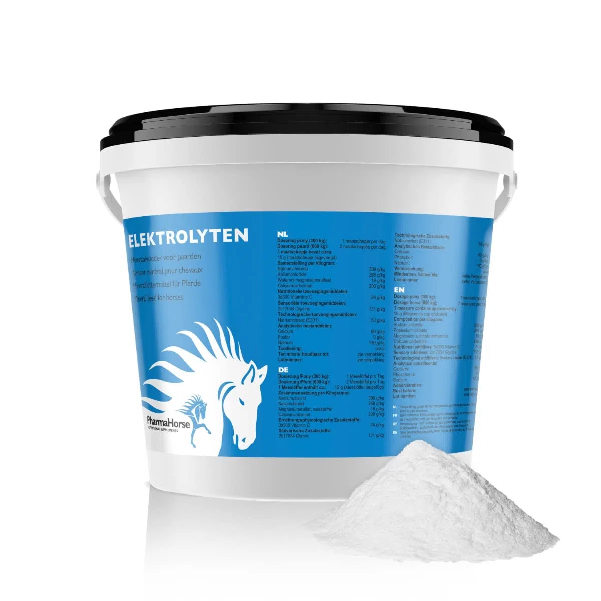 PharmaHorse Elettroliti | Sistema nervoso | Muscoli | qualità Alimentare Umana | 100% Senza zuccheri aggiunti | 1000 Grammi