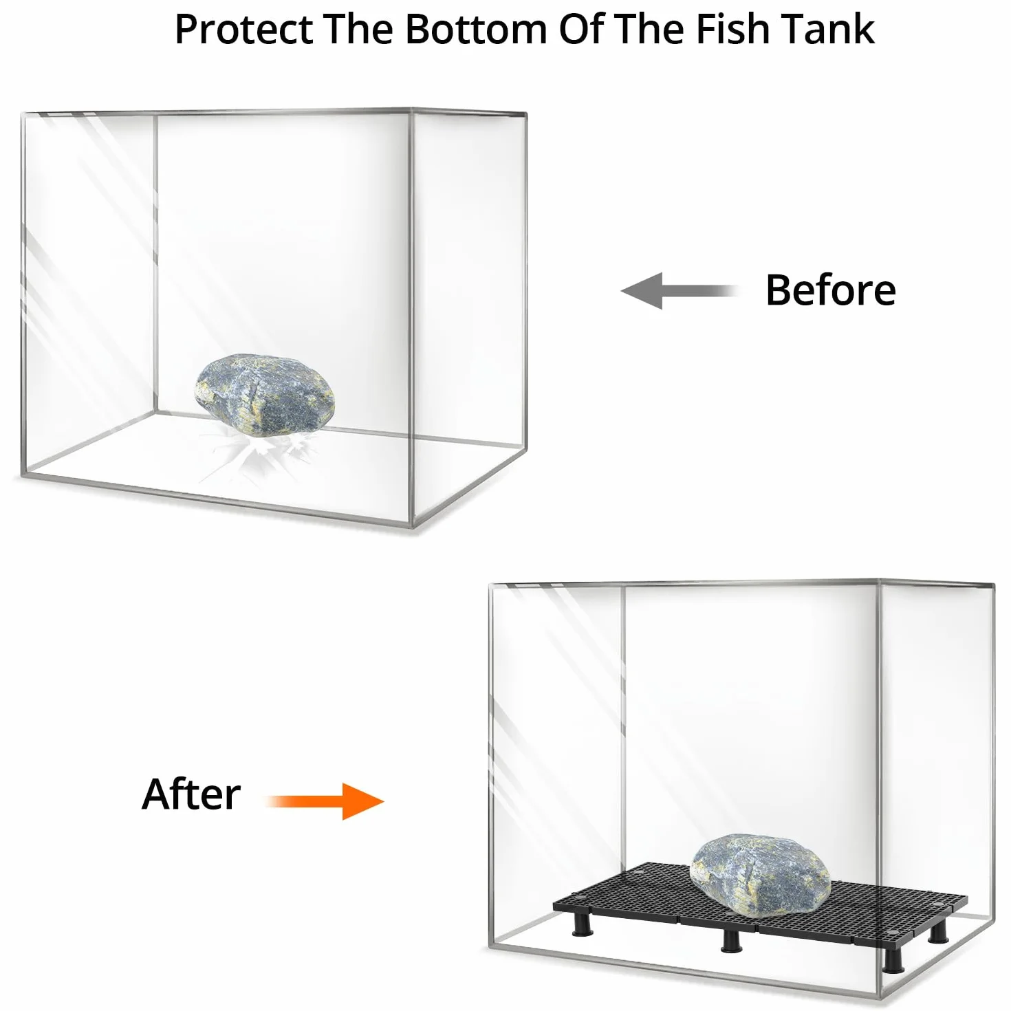 QWORK® 8 Pezzi 15 x 30 cm Rete per Acquario in plastica con 48 Supporti per filtrazione Fai-da-Te e aquascaping.