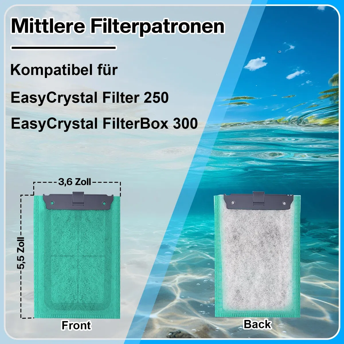 Filtri di Ricambio Compatibili per Easy-Crystal Filter 250, Adatti per Easy-Crystal FilterBox 300, 10 Pezzi Filtri di Ricambio con Carbone Attivo e Zeoliti Aggiunti