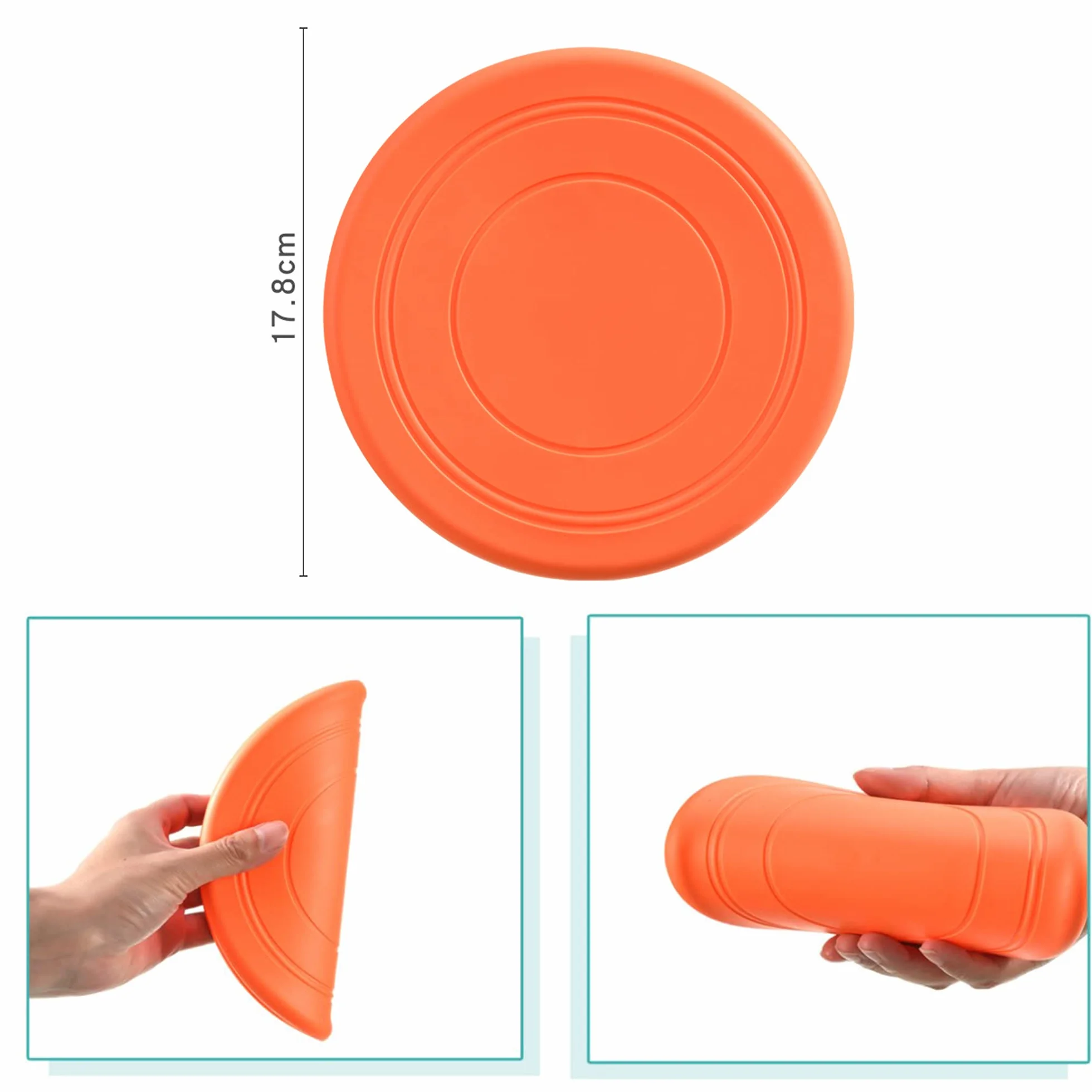7 Pezzi Frisbee Giocattolo per Cani, Disco Volante di Gomma, Dog Flying Disc, Facile da Trasportare, per Addestramento e Cura dei Denti