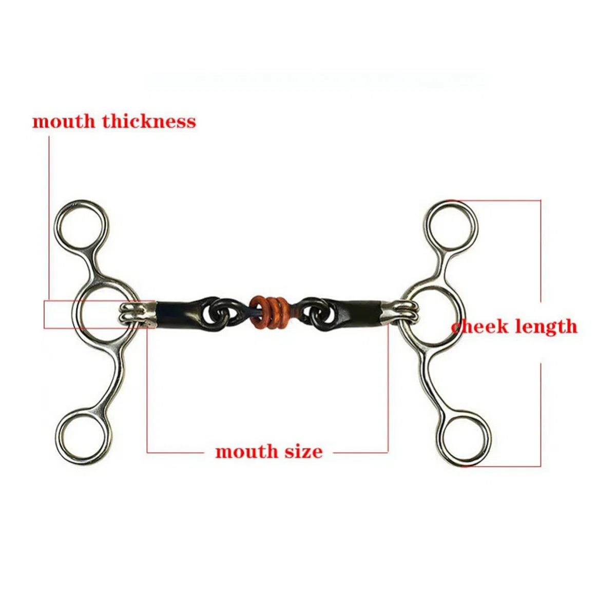 Fenteer Morso per Cavallo con Ganci per Catena, Morso per Bavaglio con Rullo per Guance, per Cavalli da Prestazione, 135 mm