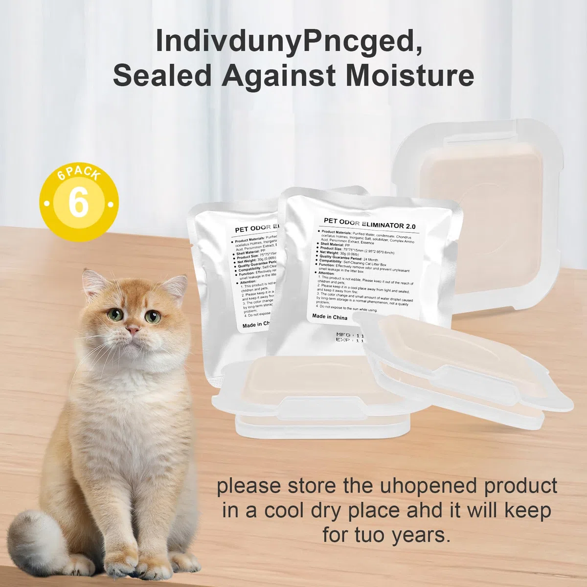 Deodorante N50 per Pura Max/Pura Max 2 Toilette per Gatti, Eliminatore di Adori per Lettiere di Gatti, Non Irritante, Distruggiodori per Gatti e Urina (6 Pezzi)