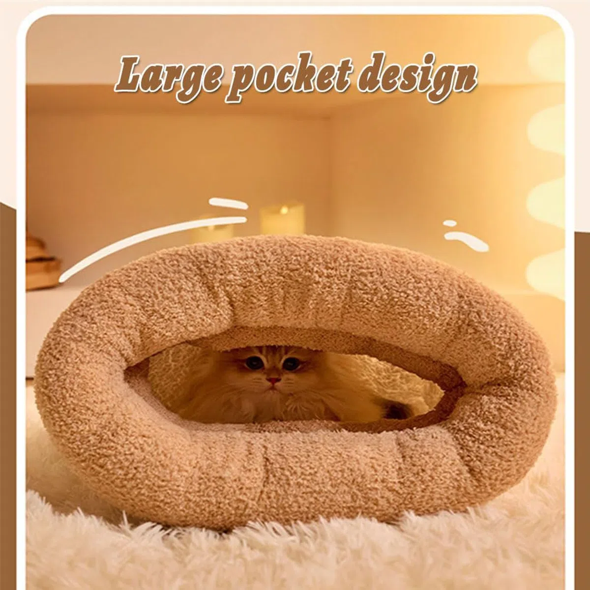 Cat Sleeping Bag, Cat Winter Sleeping Bag, Cute Cat Sleeping Bag with Tail, Cozy Winter Cat Cave Sleeping Bag, Soft Comfort Cat Sack Winter Self Warm Cat Bed (L,C-Blue)