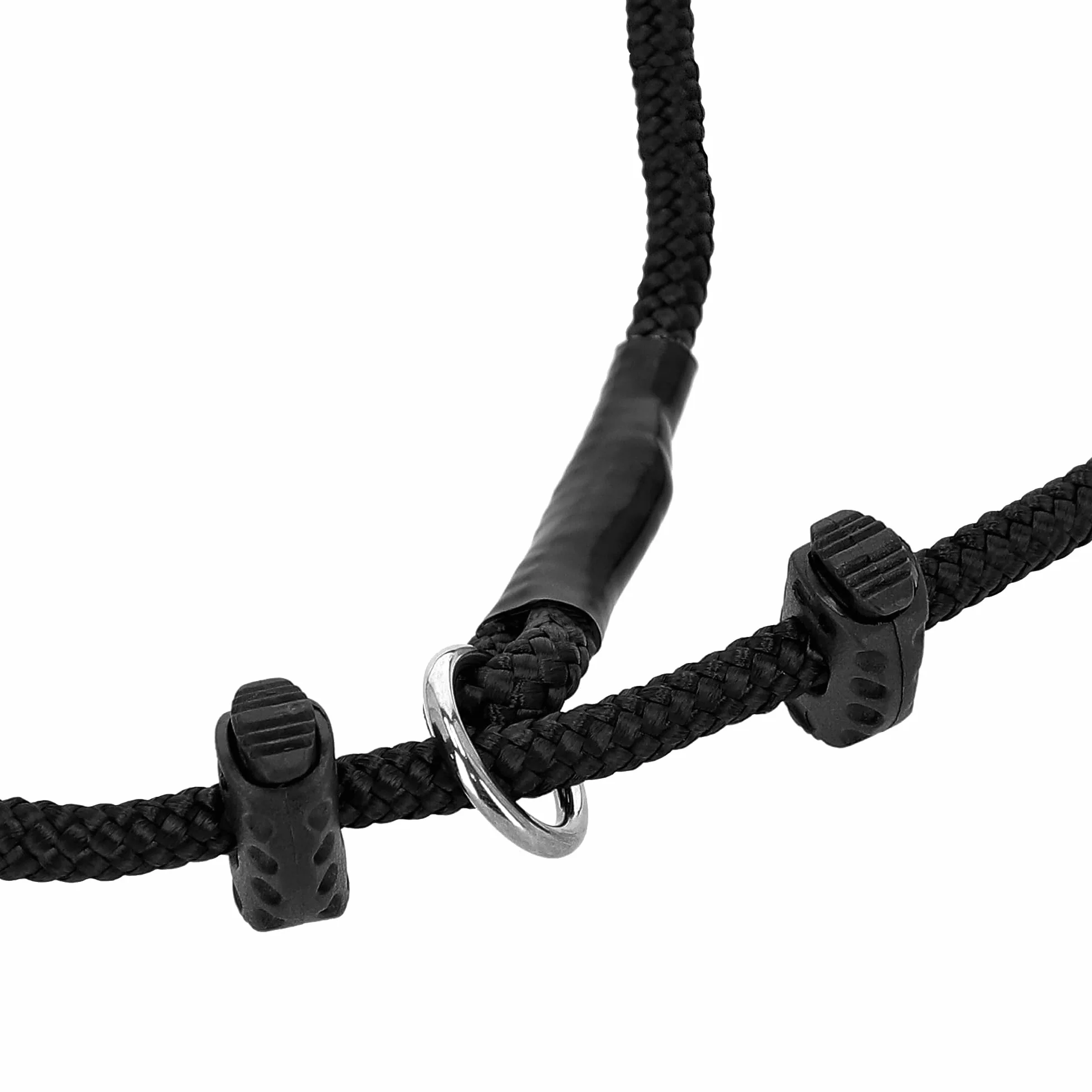 DINGO GEAR - Collare a strozzo per addestramento di cani, fatto a mano, con 2 limitatori, impermeabile - Nero L - S04049
