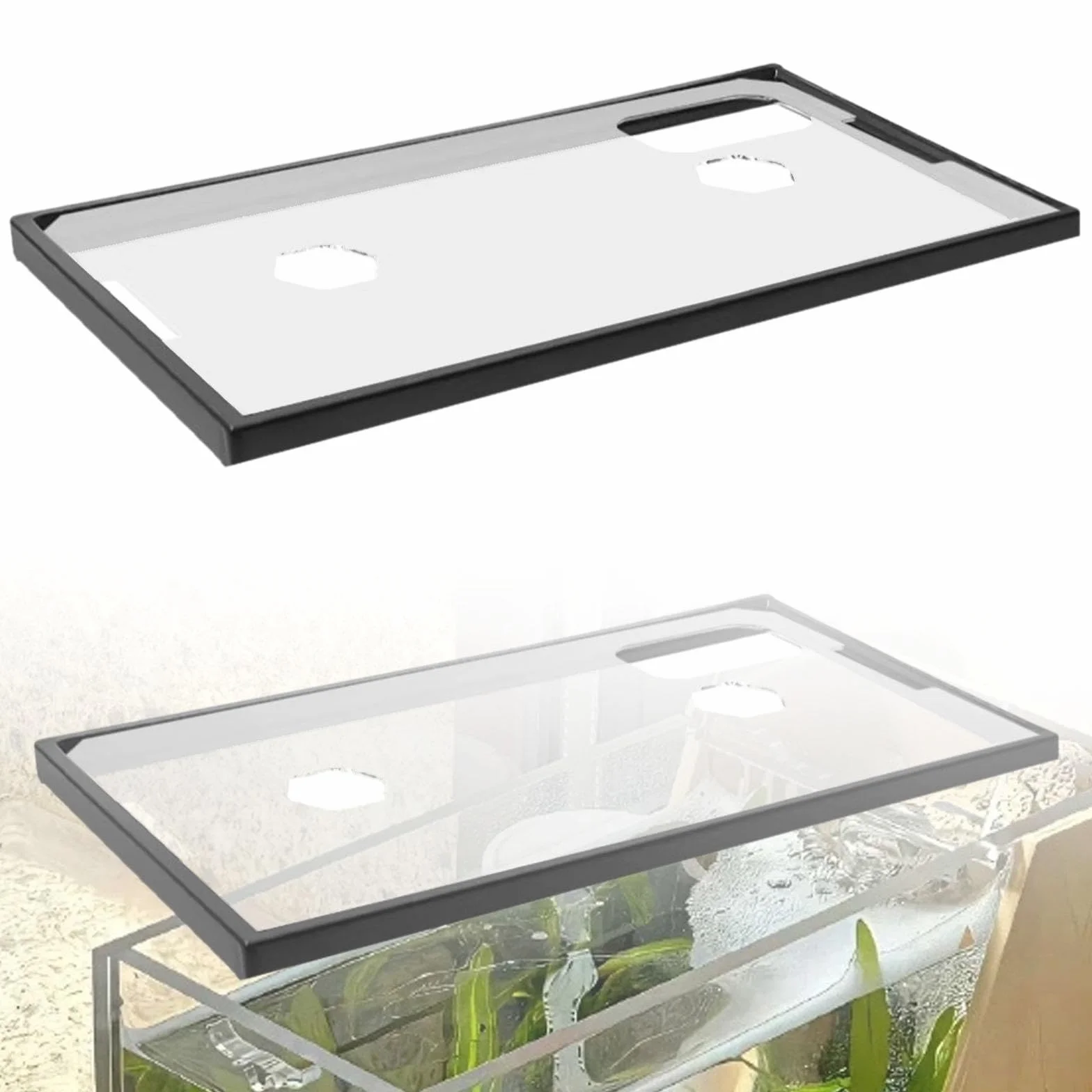 Baoblaze Coperchio per Serbatoio Coperchio per Serbatoio con Telaio Anti-Salto Installazione Semplice Robusto Coperchio Superiore per Acquario in Acrilico con, per 43, 43 Cm X 25.5 Cm X