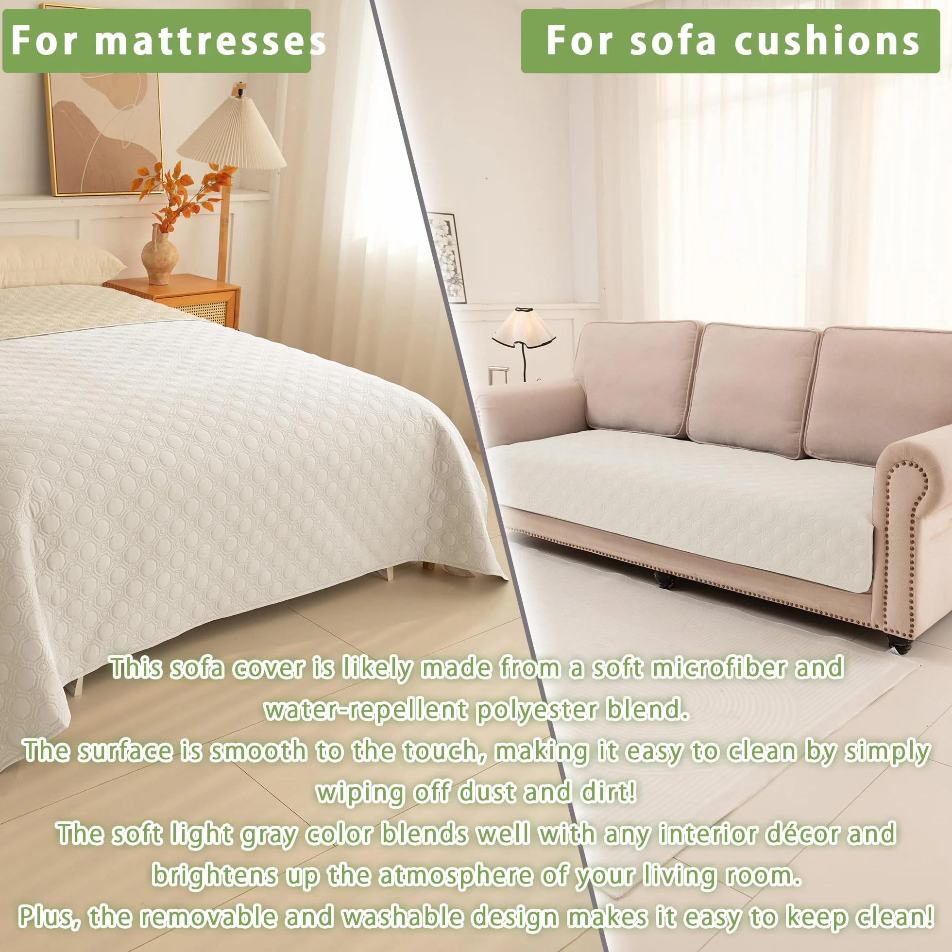 TIANSHU Coperta Impermeabile per Letto e Divano, Copriletto Antiscivolo Lavabile a Doppia Faccia, Coperta Resistente per Cani e Gatti (137x208cm, Beige)