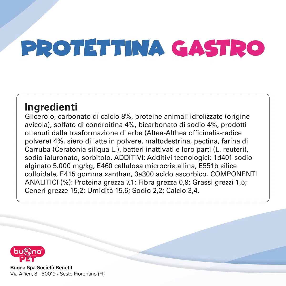 Buona Pet Protettina Gastro siringa da 30g, Mangime Complementare per Cane e Gatto, Supporto per la Funzione Gastrointestinale Superiore, Pasta Appetibile in Siringa Multirazione