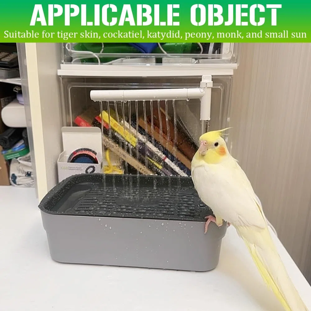 Vasca da Bagno per Uccelli, Vasca da Bagno Automatica per Pappagalli, Uccelli Doccia a Circolazione d'Acqua, Vasca da Bagno Automatica per Uccelli con Rubinetti Multipli per Uccelli Budgie