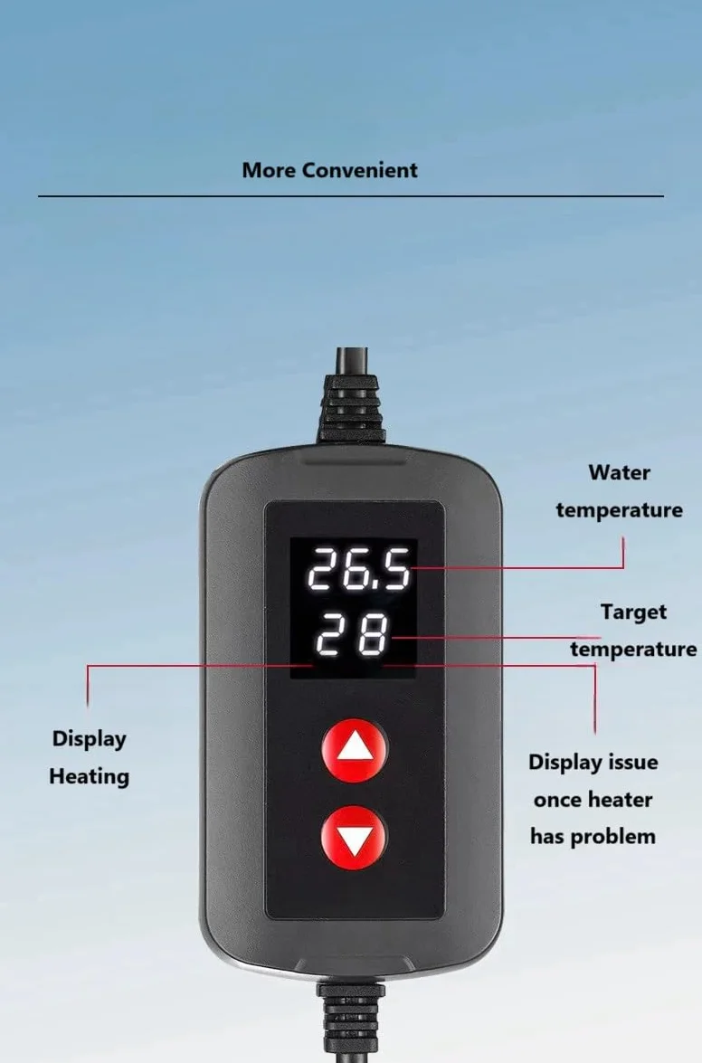 Riscaldamento per Acquario con Indicatore di Temperatura, Riscaldamento Eco, Regolabile, 25 W/50 W/100 W/150 W (Q-100 W)