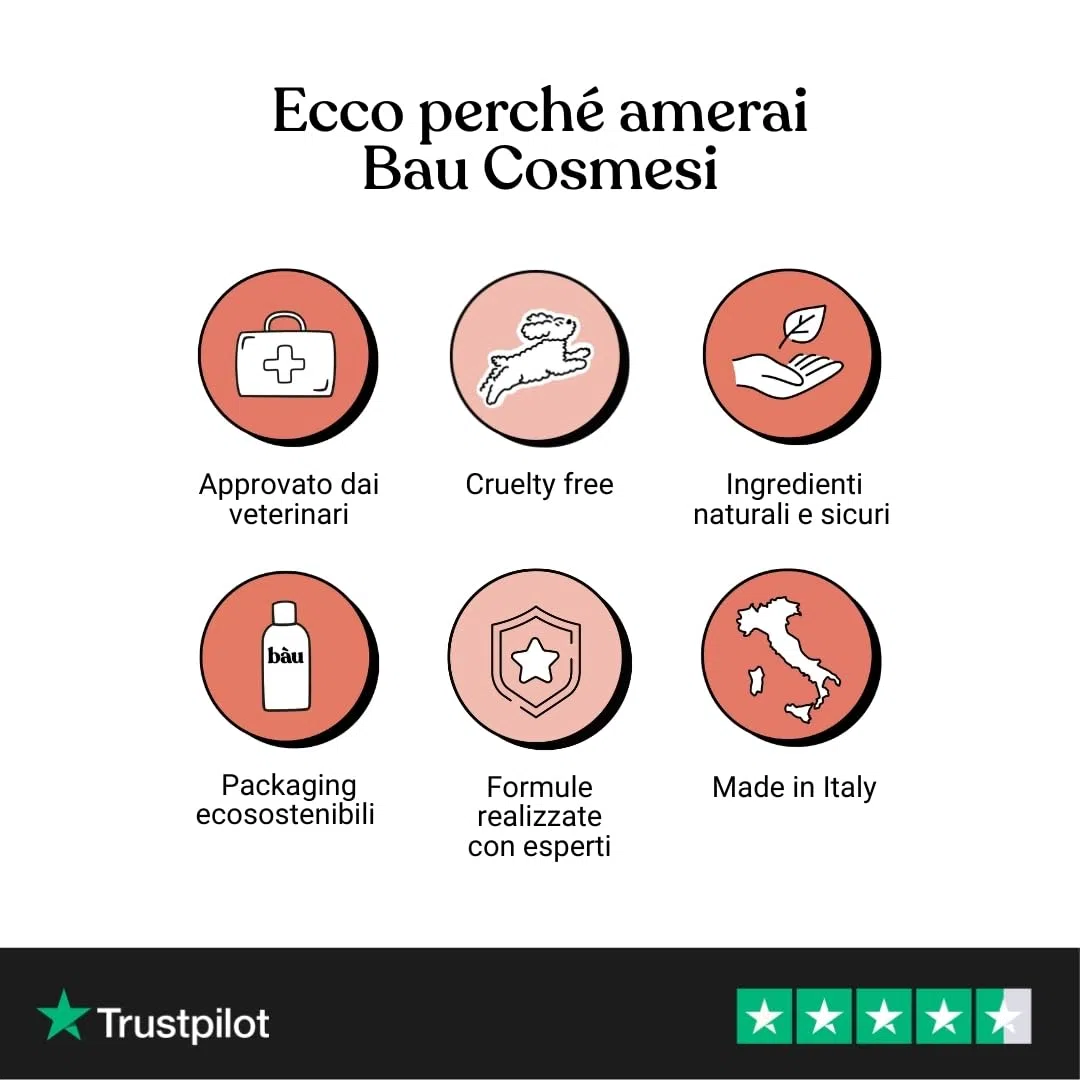 Bau Olio di Salmone per Cani Adulti con Semi di Lino ed Enotera – Omega 3 e 6 Naturali – Supporto per Pelle, Pelo Lucido e Vitalità – Integratore Liquido per Cani - Adulti