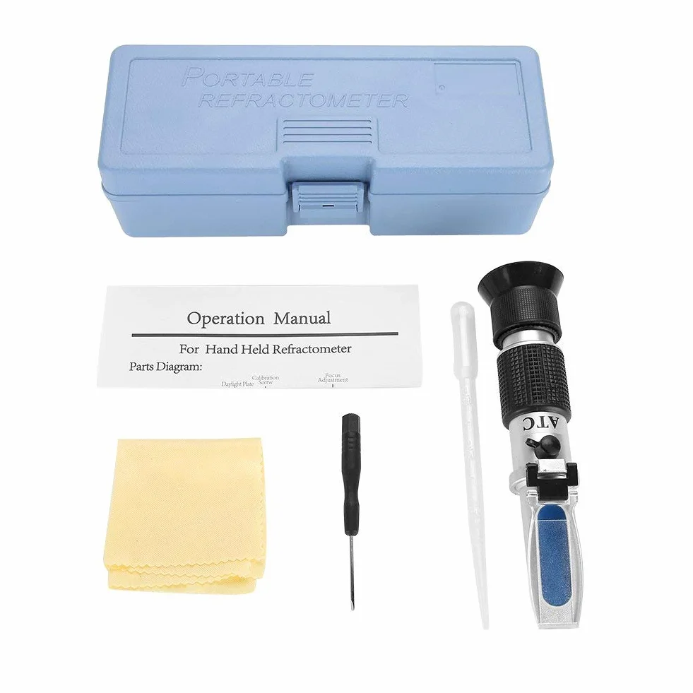 Fdit Salinità dell'Acqua Marina Acquario Ottica Rifrattometro Temperatura ATC Digitale 0-10%