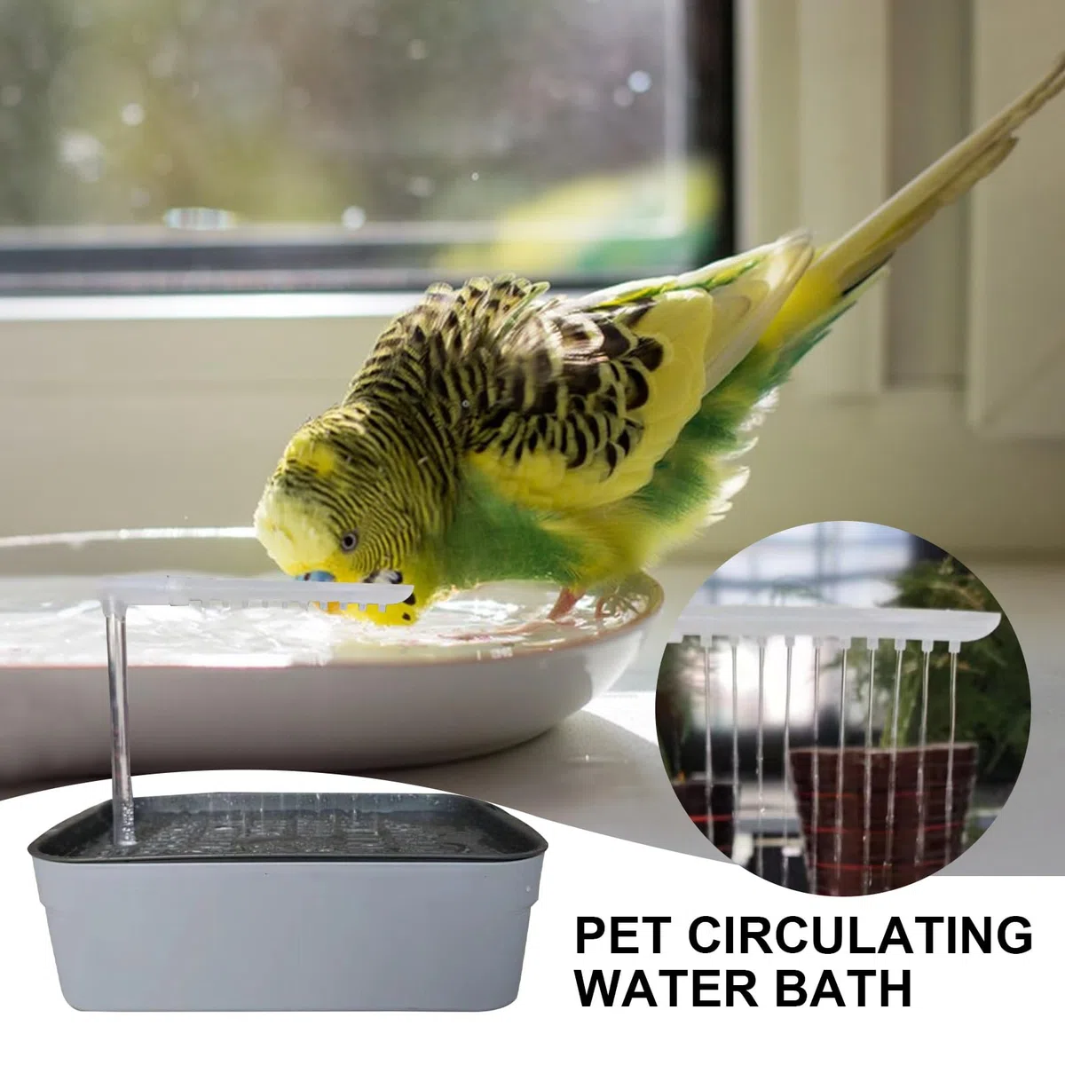 per Uccelli - Doccia Automatica per Animali Domestici, Accessorio da Bagno per calopsittes Alimentato da USB, Strumento di igiene per Gabbia compatta | per Piccole e Medie r