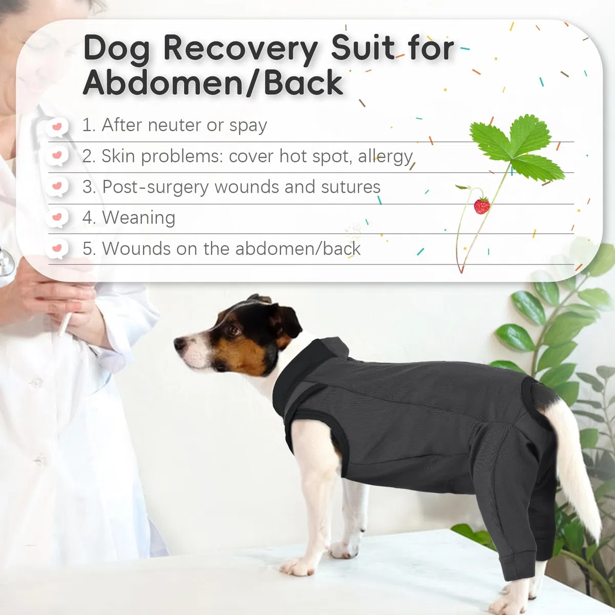 PUMYPOREITY Tuta da Recupero Cani, Body Cane Posteriore Manica Recupero Cani Body Chirurgico Cane Femmina Maglia per Cani Post Operazione Protettivo per Recupero Postoperatorio(Grigio, XL)