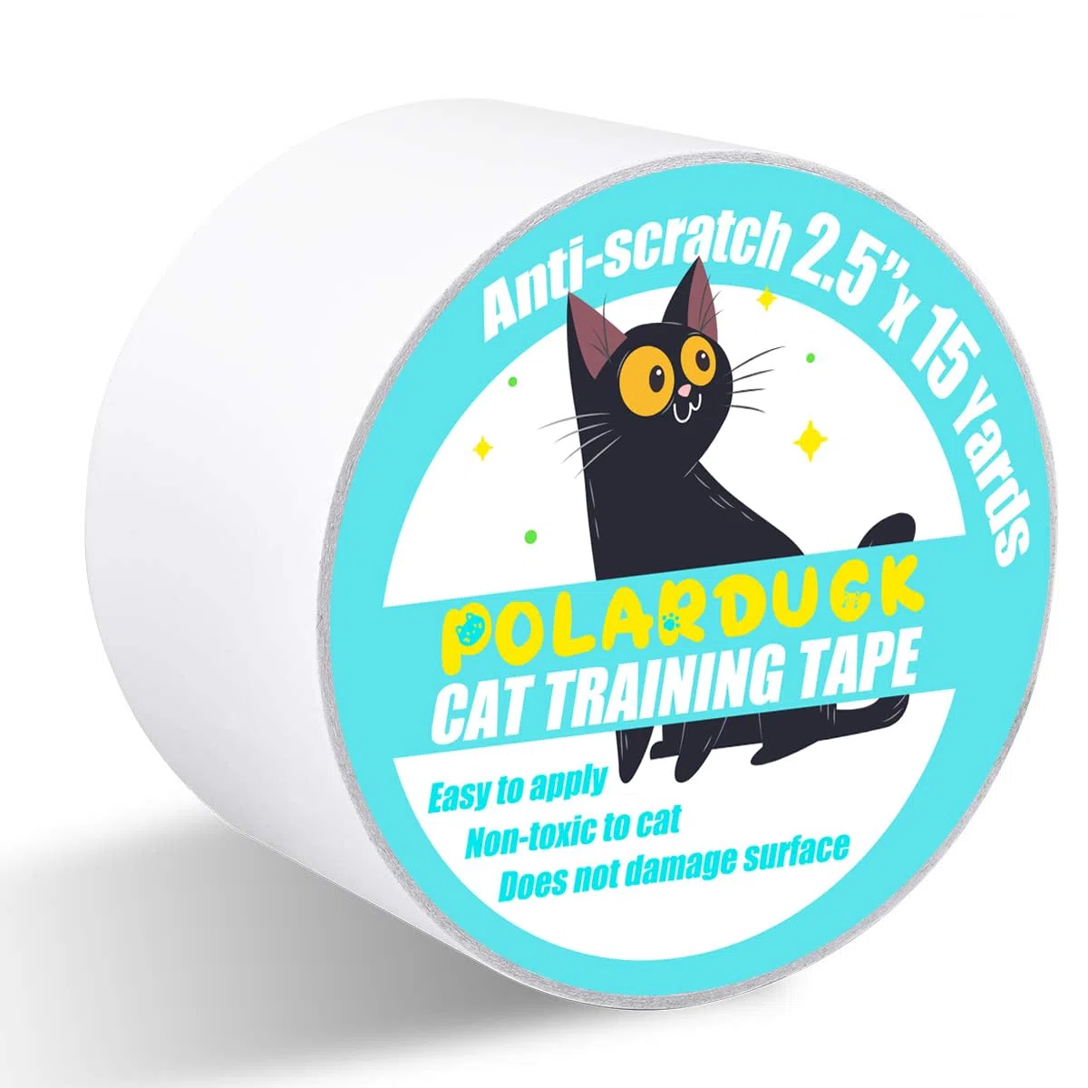 Polarduck Nastro anti graffio per gatti, 6,3 cm x 13 m, 100% trasparente, nastro biadesivo deterrente per gatti, protezione per mobili, divani, tappeti, porte, sicuro per animali domestici e bambini