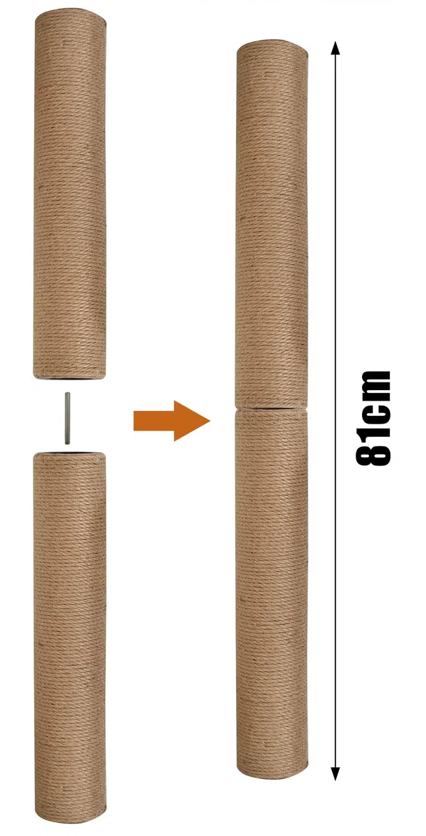 Lizi fashion 1031 [M8 M10] Tiragraffi di ricambio per albero di gatto,palo tiragraffi gatti,palo albero gatto con vite, BASIC/2PCS/40.5CM,M8