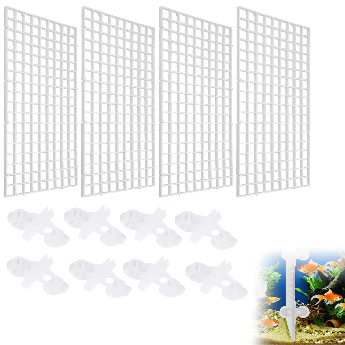Divisori per Acquario, Fishtank Divisori, Griglie per Acquari in Plastica, Griglia Divisoria per Acquario, Plastica Acquario Divisori Board, Plastica Acquario Divisori Board, 4 Pezzi