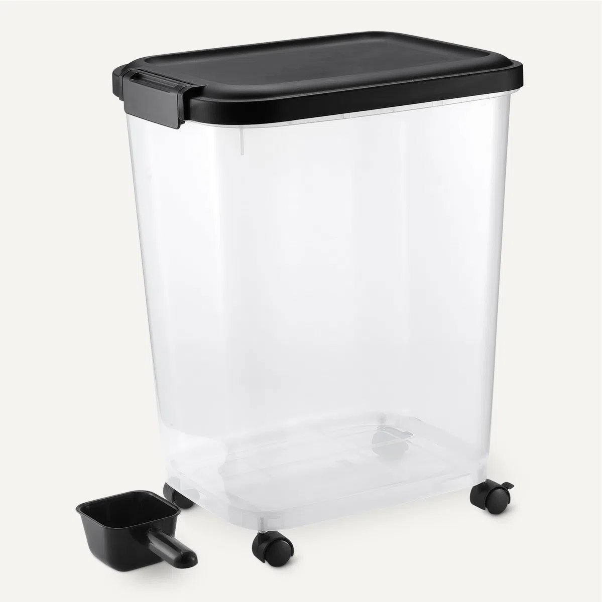 Amazon Basics, Contenitore per Cibo per Animali Domestici da, 15.8 kg,Trasparente e Nero