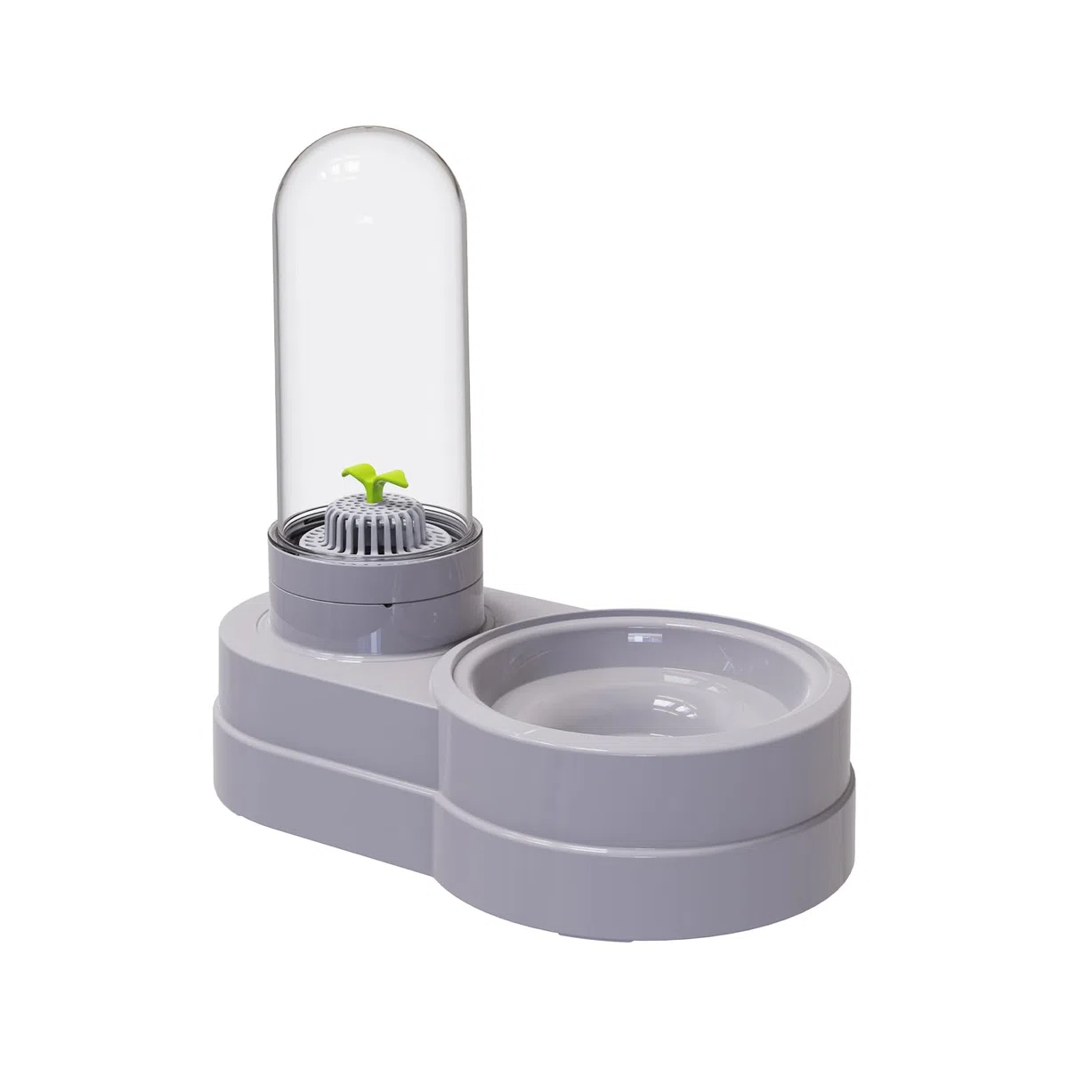 Distributore Acqua per Gatti e Cani, 580 ml Automatico Gravità Fontanella Abbeveratoio con Filtro per Cani di Piccola Taglia Gatti Conigli Piccoli Animali (Grigio)
