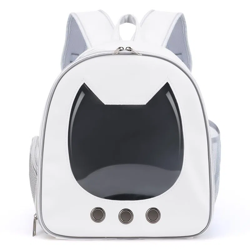 Zaino Trasporto Animali Domestici Zaino Trasporto Gatti e Cani di Piccola Taglia Traspirante Porta Cuccioli Pieghevole Per Viaggi Escursioni Colore Bianco Idea Regalo