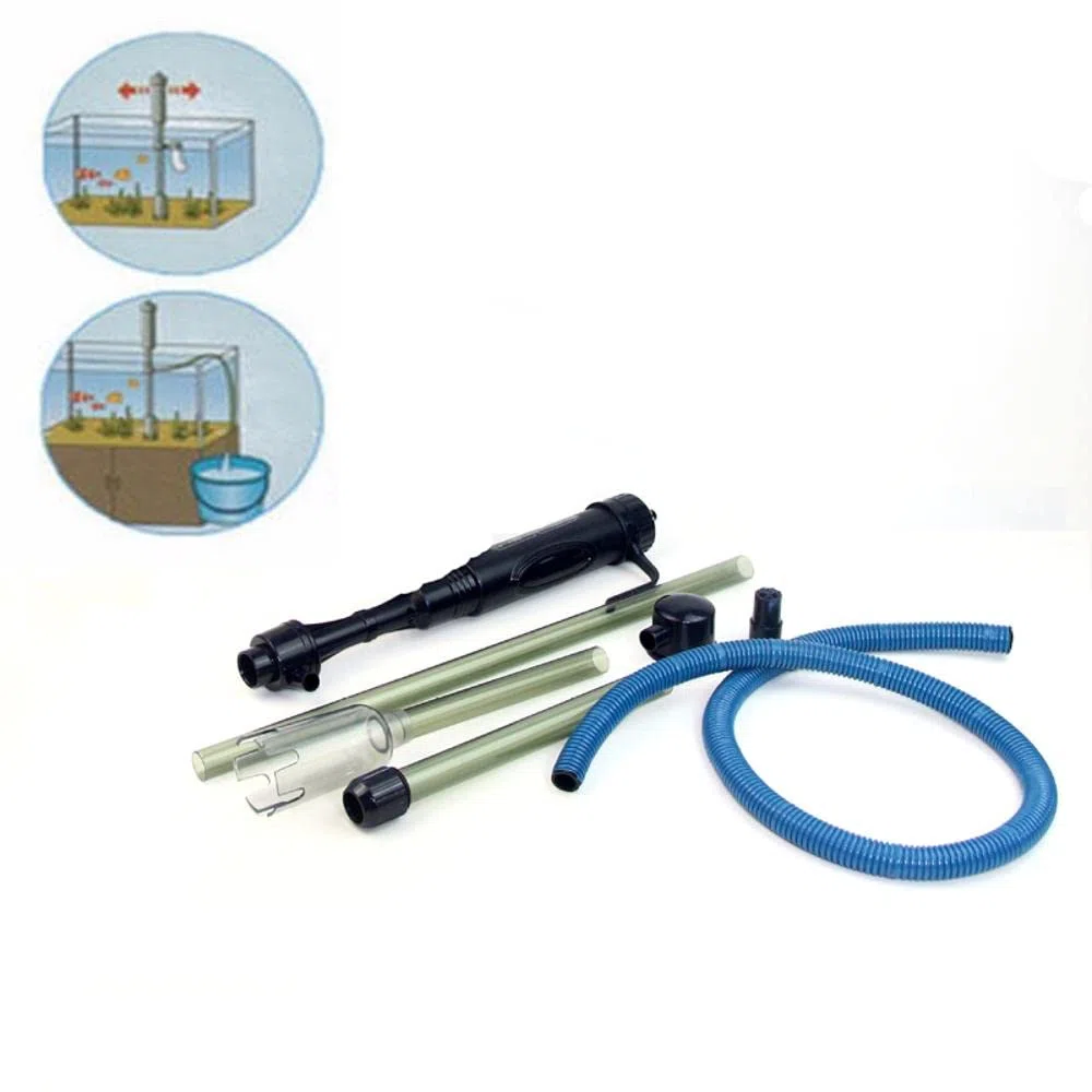 TopHomer Sifone a batteria per acquario, pompa per la pulizia dell'acquario, con sacchetto per filtro dell'acqua, strumento di trasferimento automatico dei fluidi