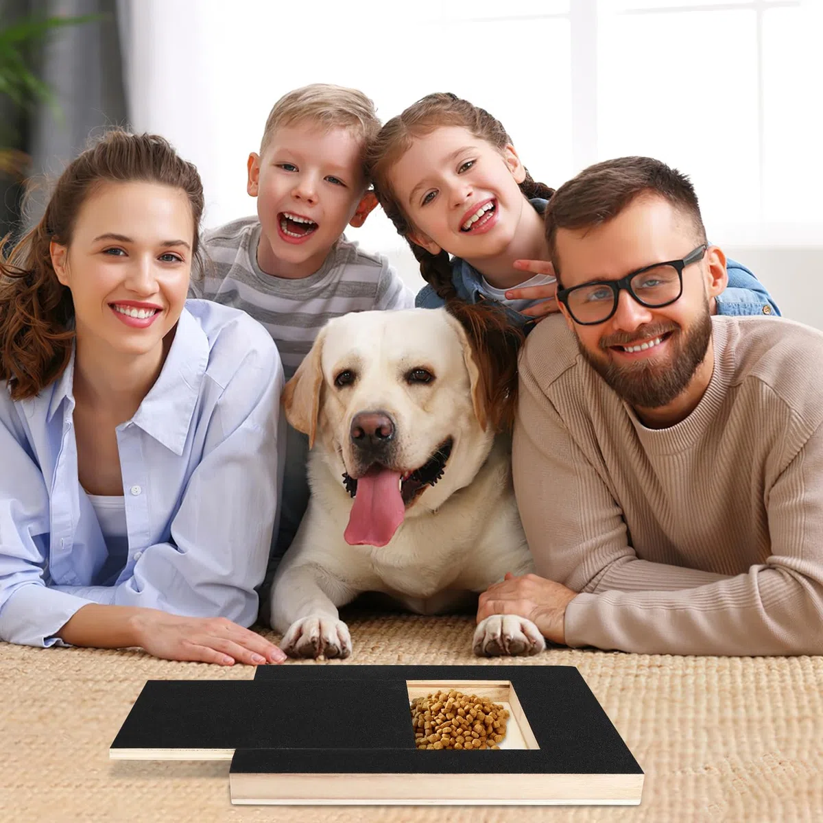 Tiragraffi per cani con scatola per dolcetti e levigatrice per artigli, 1 foglio di carta vetrata di ricambio per la cura delle unghie per cani