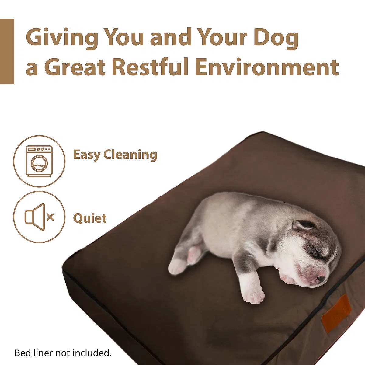 Ellie-Bo XL Mem. Dog Bed Cover - Marrone Impermeabile