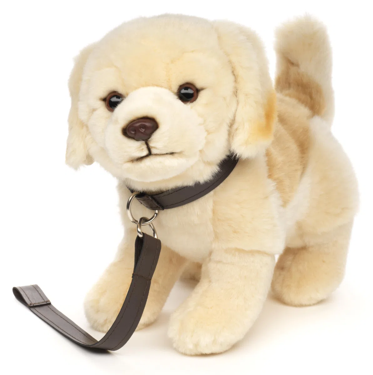 Uni-Toys - Golden Retriever cucciolo, in piedi (con guinzaglio) - 22 cm (altezza) - cane di peluche, animale domestico - peluche