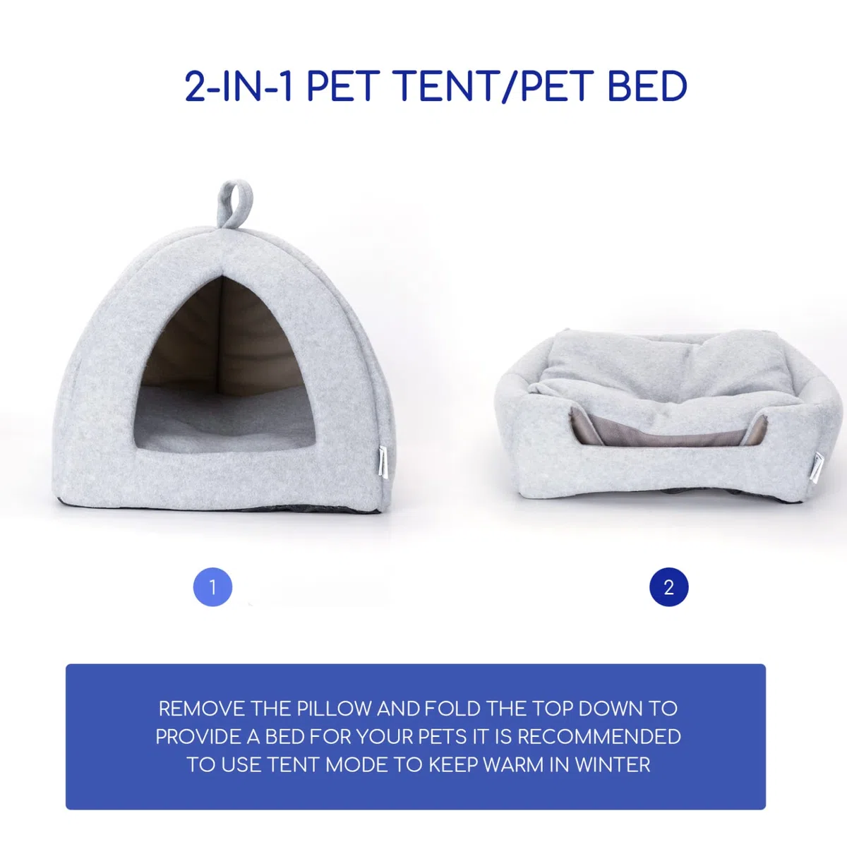 Nobleza Cuccia Gatto, Casetta Pieghevole per Gatto Cani, 2 in 1 Multiuso Lavabile in Lavatrice Cuccia Gatto Chiusa Interno 38 x 38 x 33cm