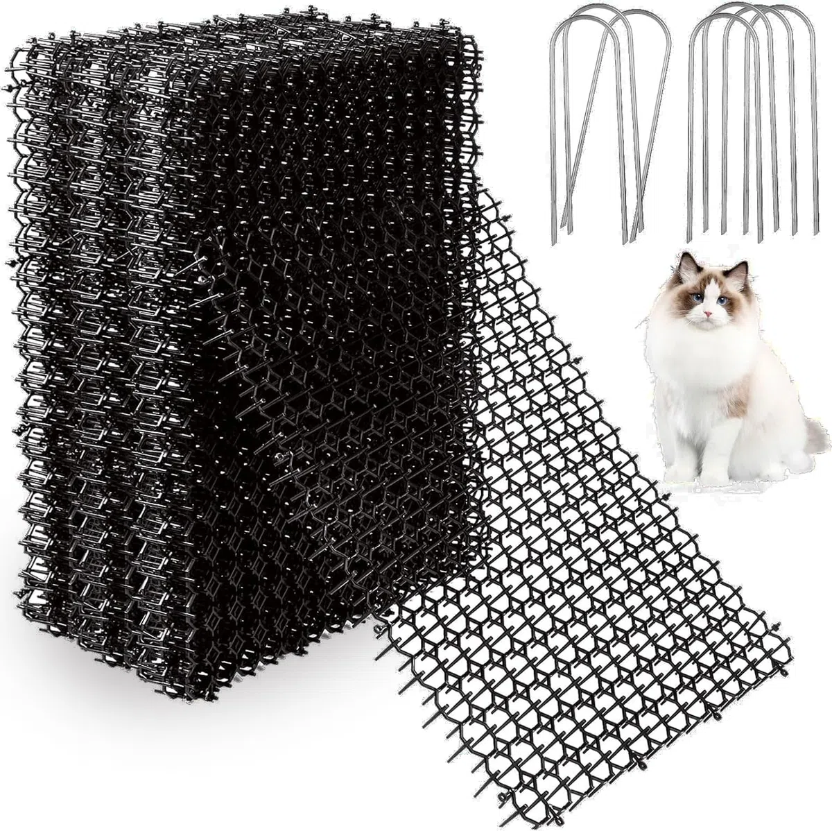 JMIATRY 16 Pezzi Tappetino Repellente per Gatti 20x40CM, Dissuasore per Gatti, Plastica Tappetino Anti Gatto, Anti Gatto Giardino