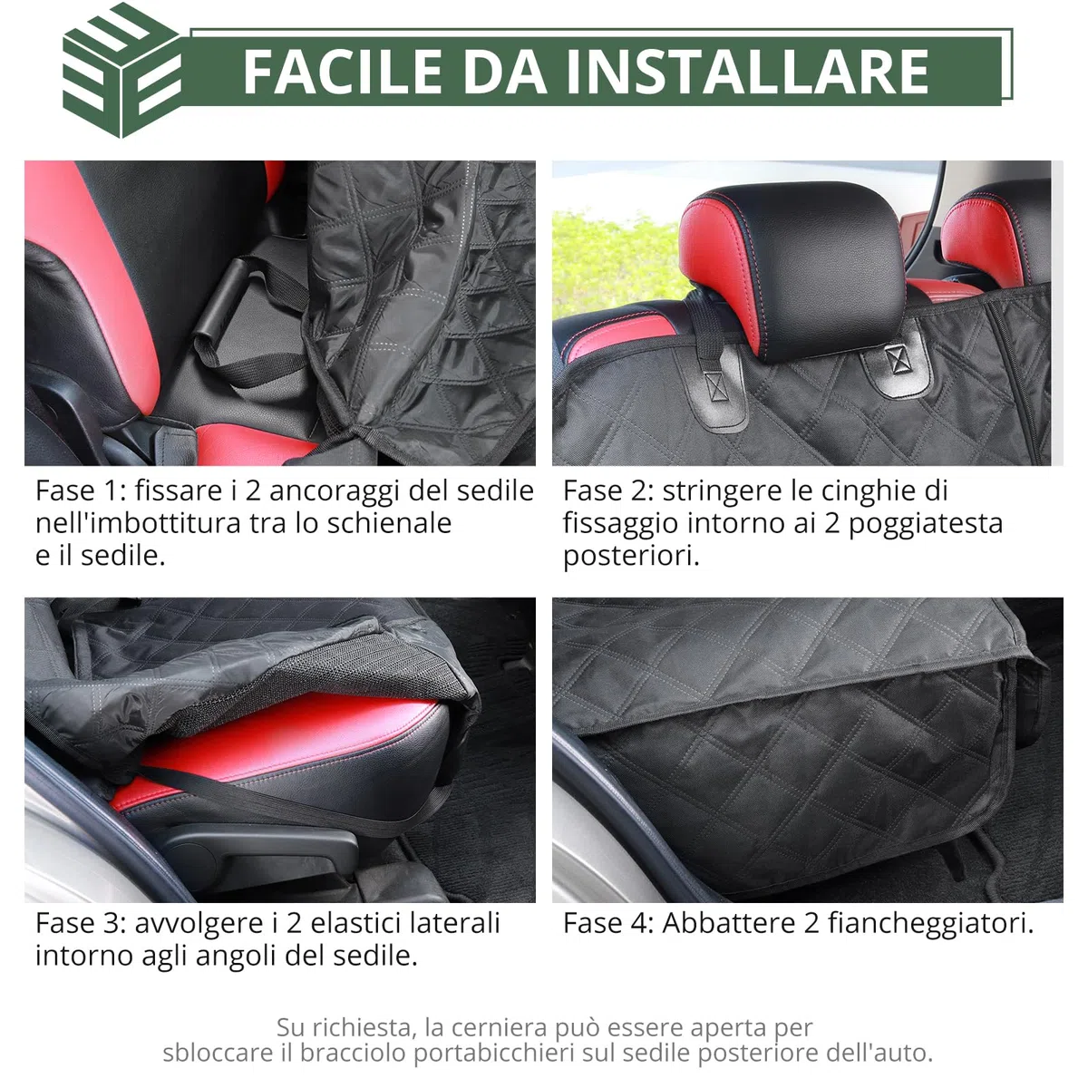 EYPINS Coprisedile Posteriore Auto per Cani 137x122 cm,Telo Macchina per Cani,Impermeabile e Antiscivolo,Copertura Sedili Universali,Nero